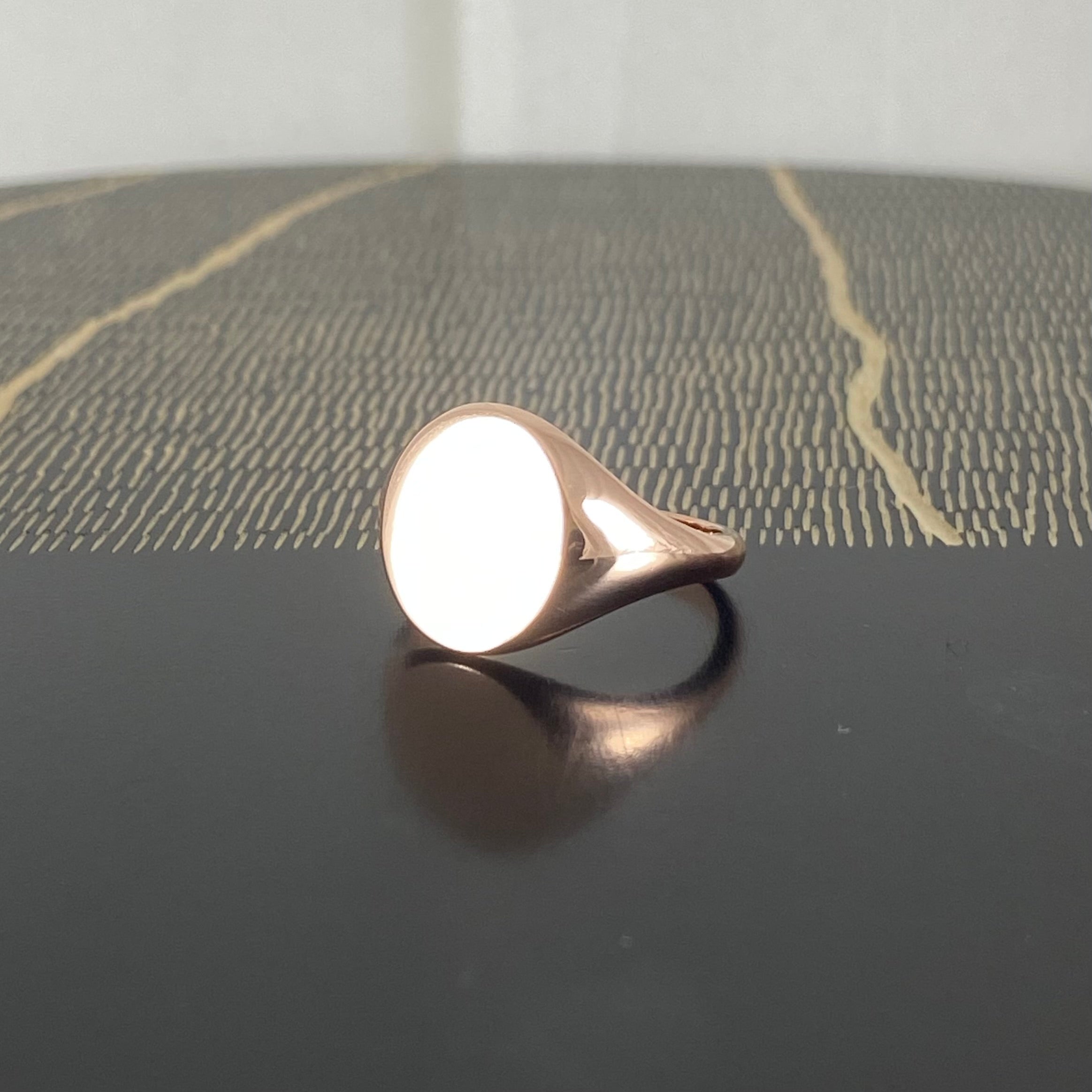 Classic Oval 13mm x 11mm - 9 Carat Rose Gold Signet Ring