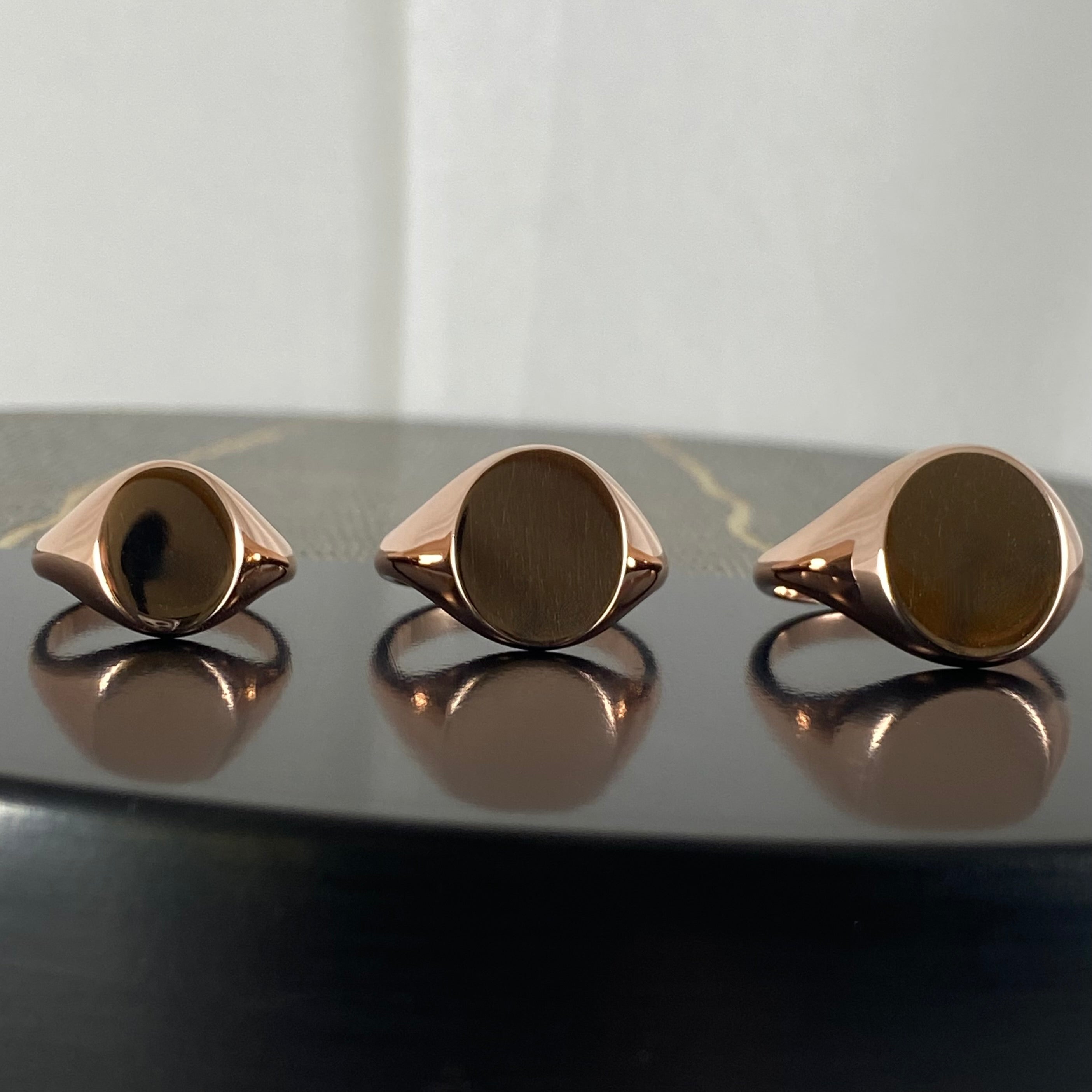 Classic Oval 13mm x 11mm - 9 Carat Rose Gold Signet Ring