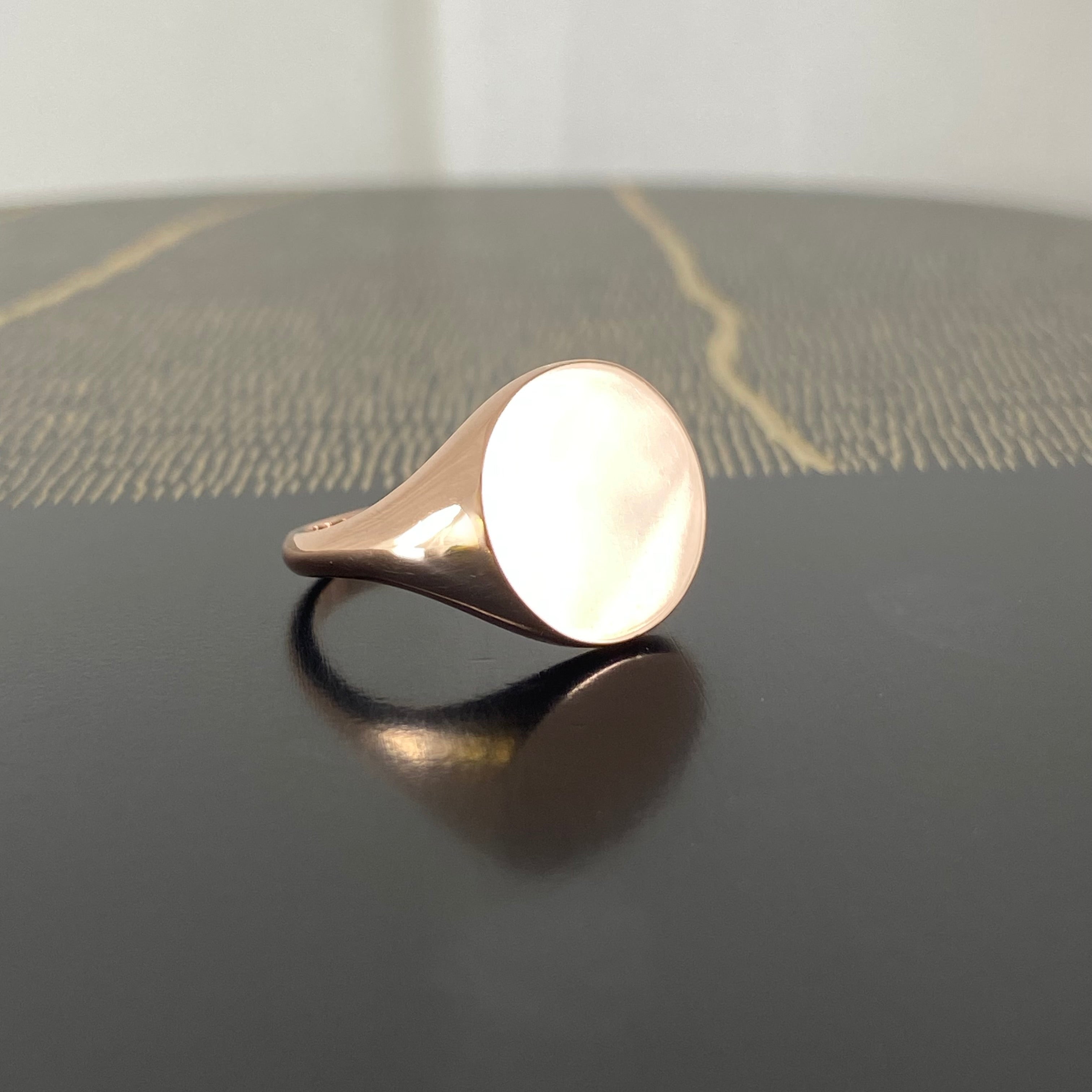 Round 11mm - 9 Carat Rose Gold Signet Ring