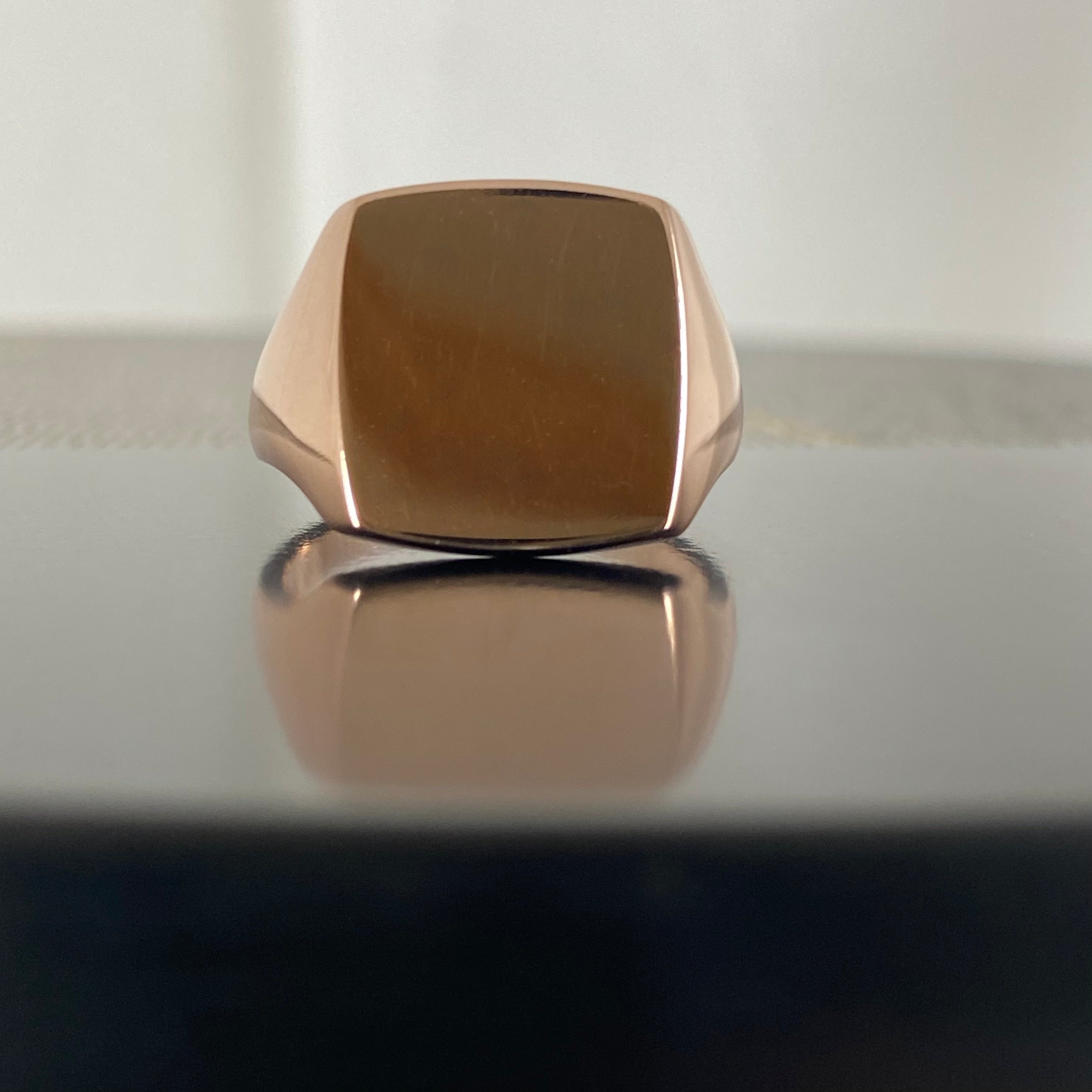 Cushion 14mm x 12mm - 9 Carat Rose Gold Signet Ring