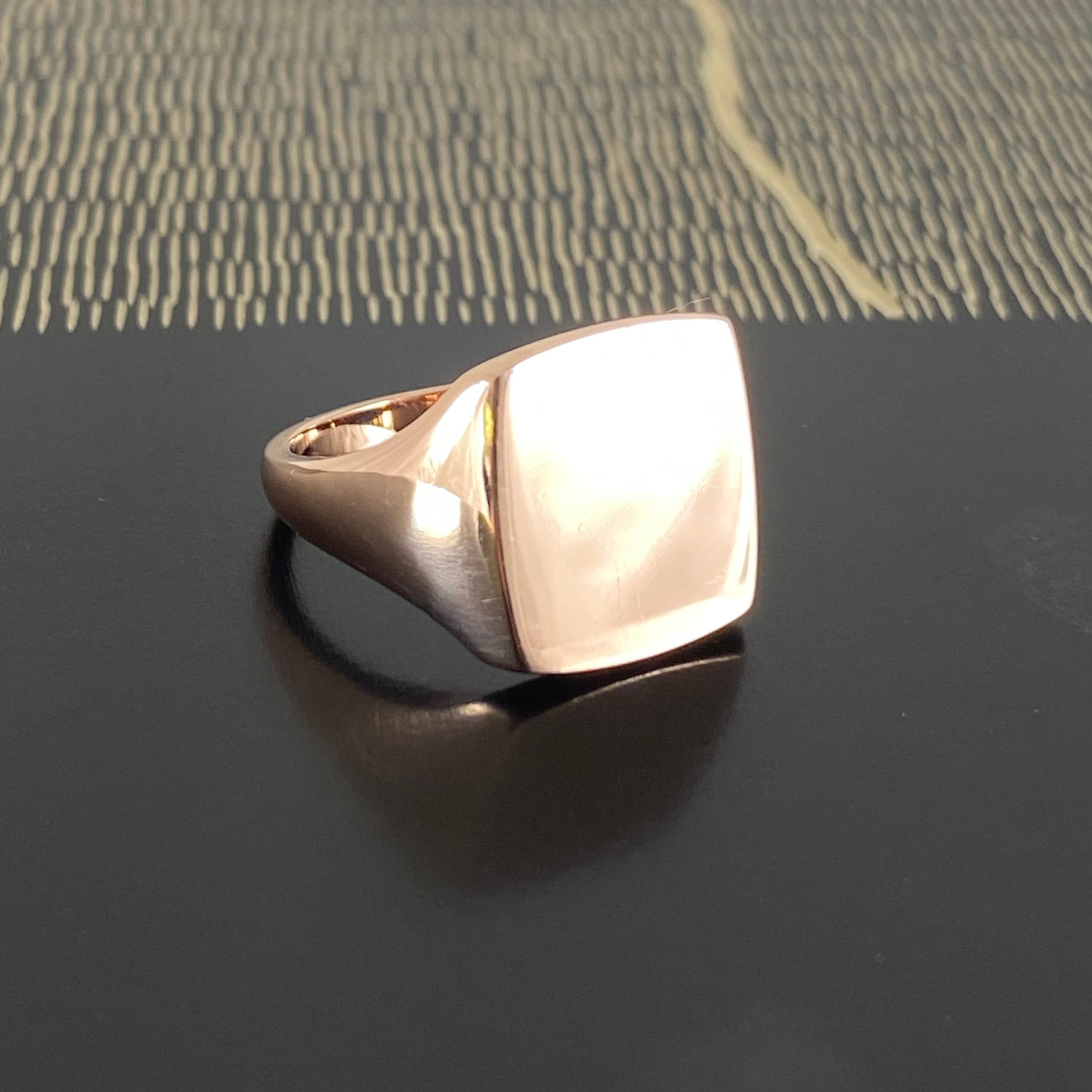 Cushion 14mm x 12mm - 9 Carat Rose Gold Signet Ring