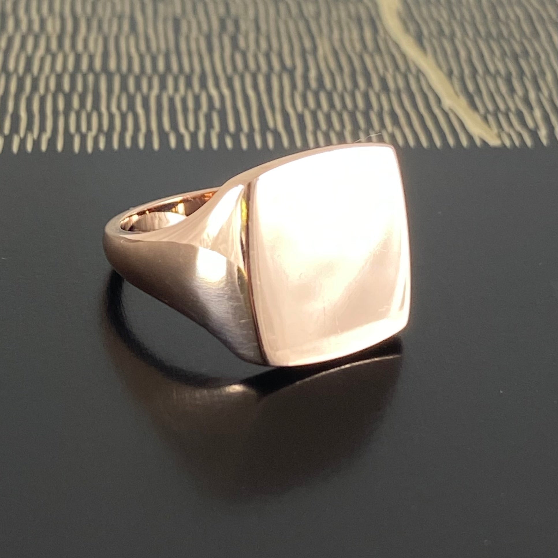 Cushion 16mm x 13mm - 9 Carat Rose Gold Signet Ring