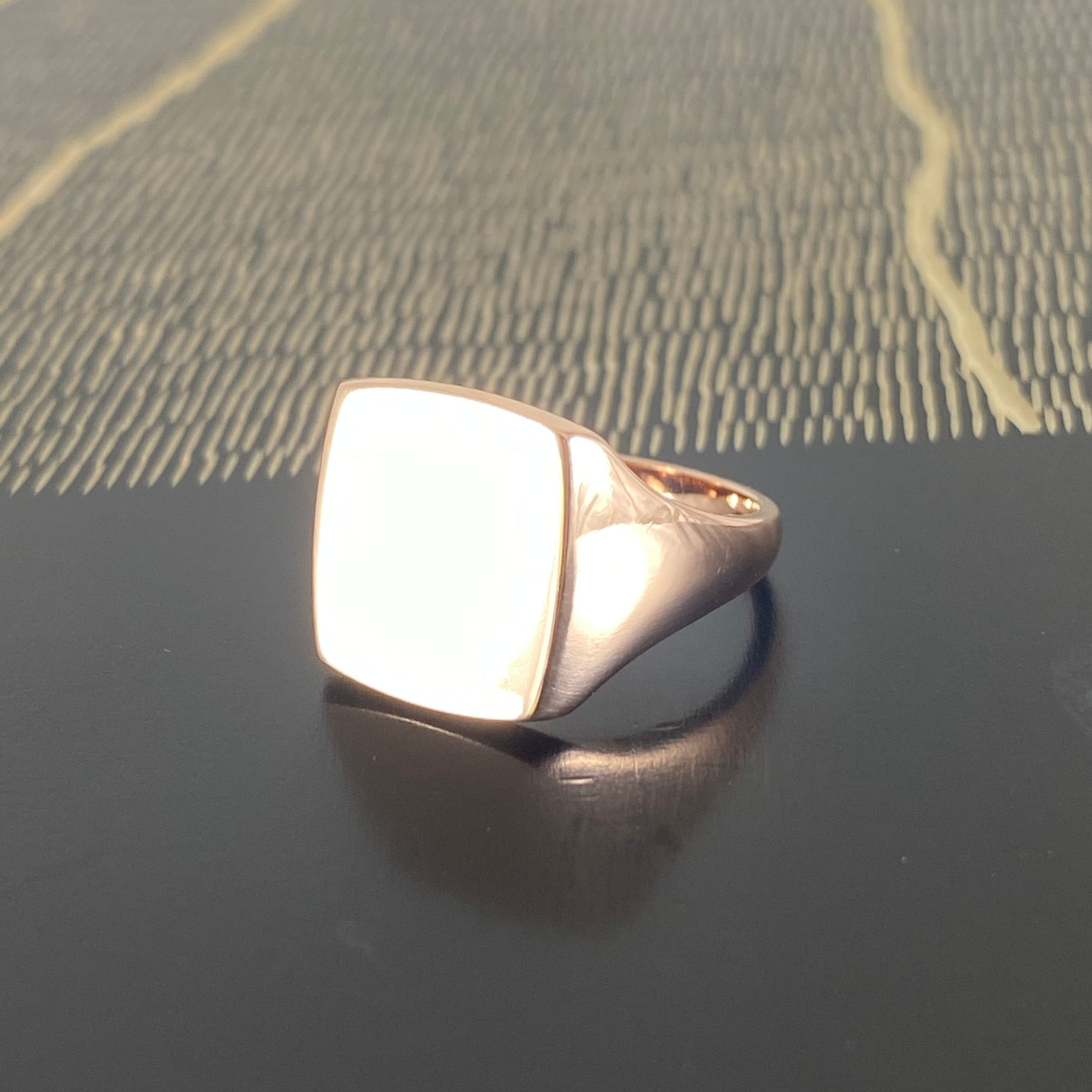 Cushion 14mm x 12mm - 9 Carat Rose Gold Signet Ring