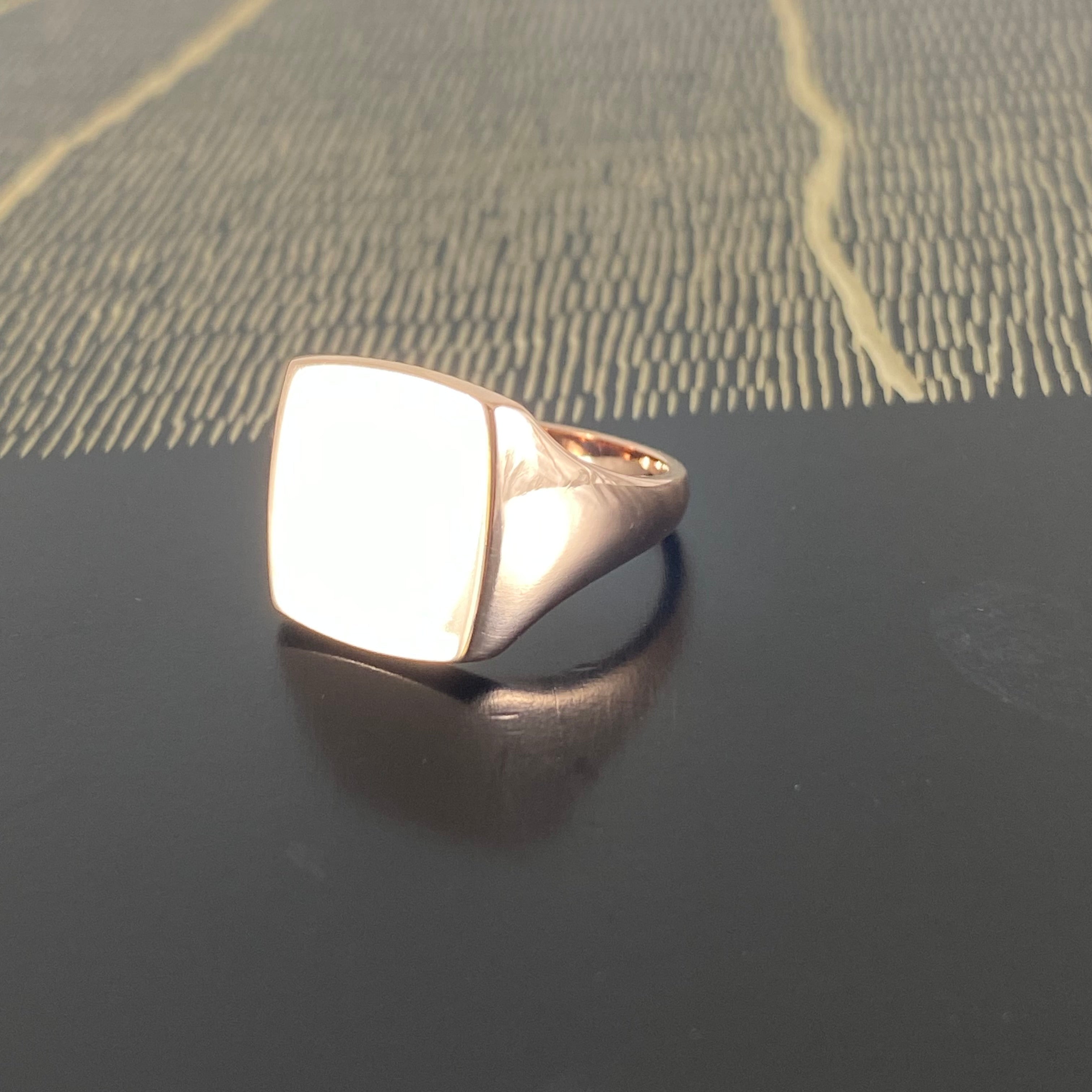 Cushion 12mm x 10mm - 9 Carat Rose Gold Signet Ring