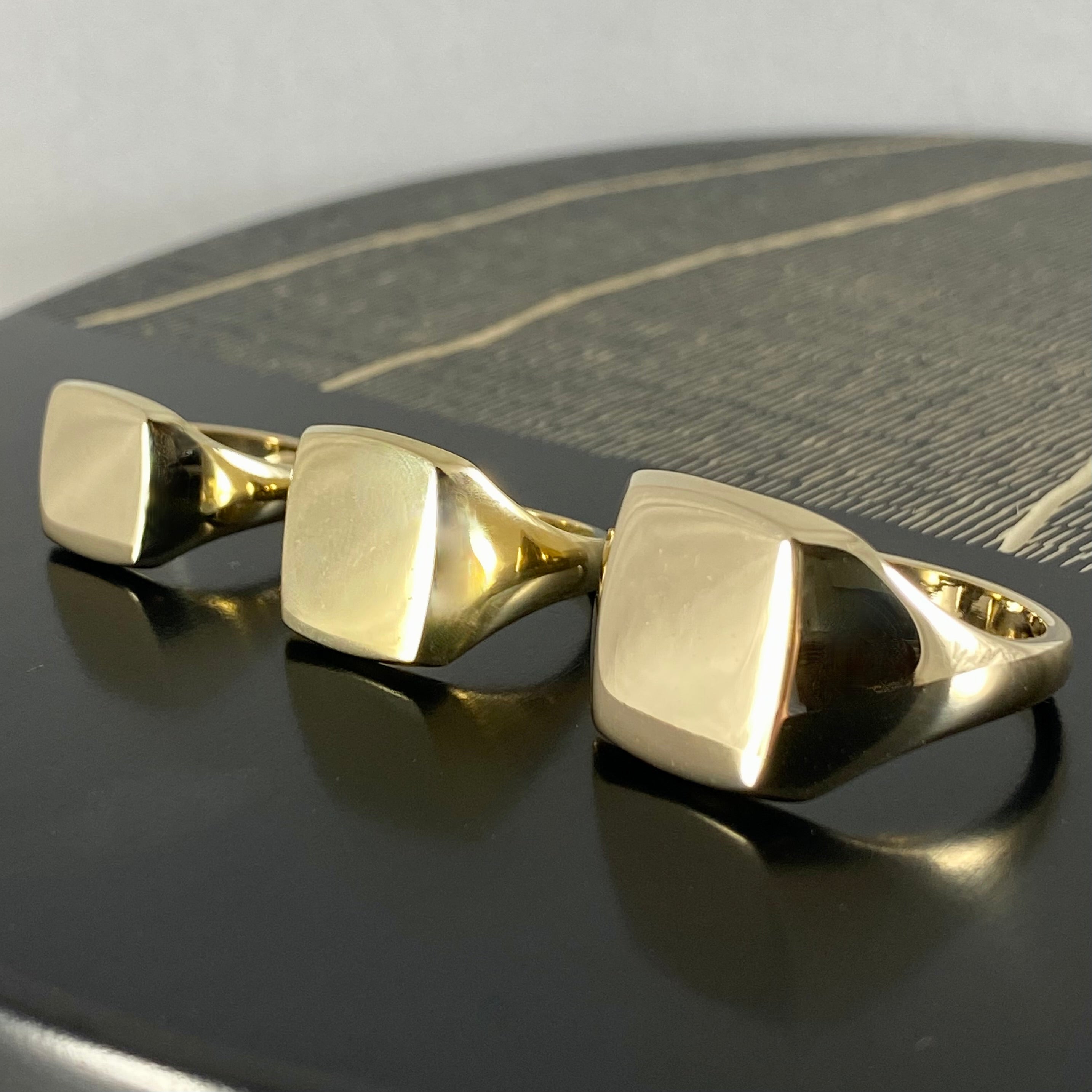 Cushion 12mm x 10mm - 9 Carat Yellow Gold Signet Ring