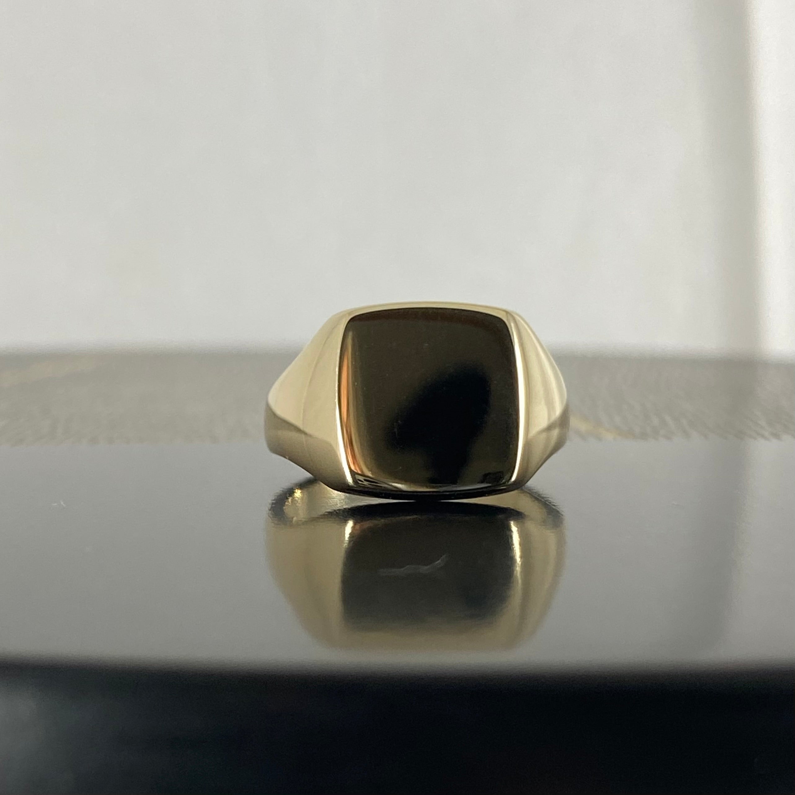 Cushion 12mm x 10mm - 9 Carat Yellow Gold Signet Ring