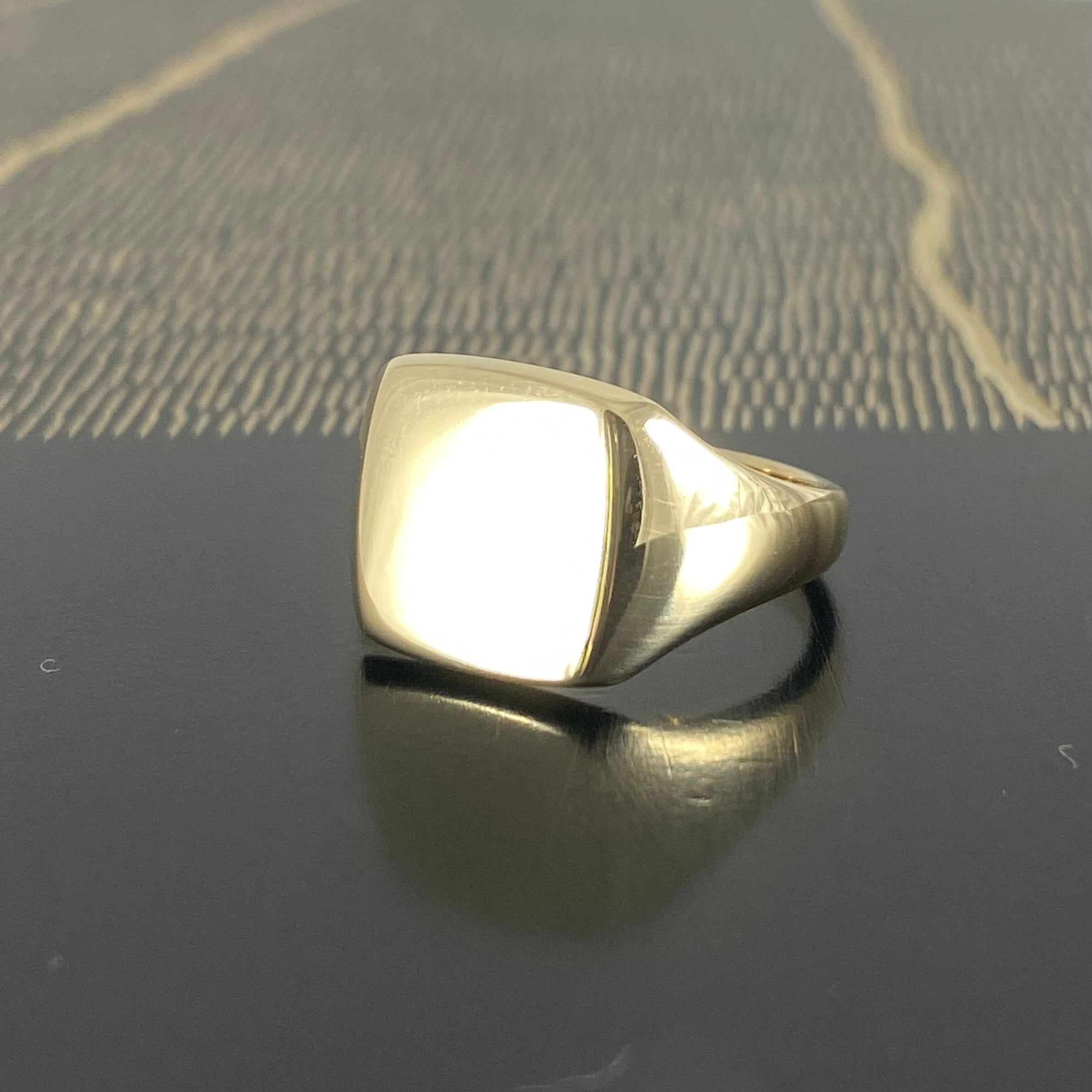 Cushion 12mm x 10mm - 9 Carat Yellow Gold Signet Ring