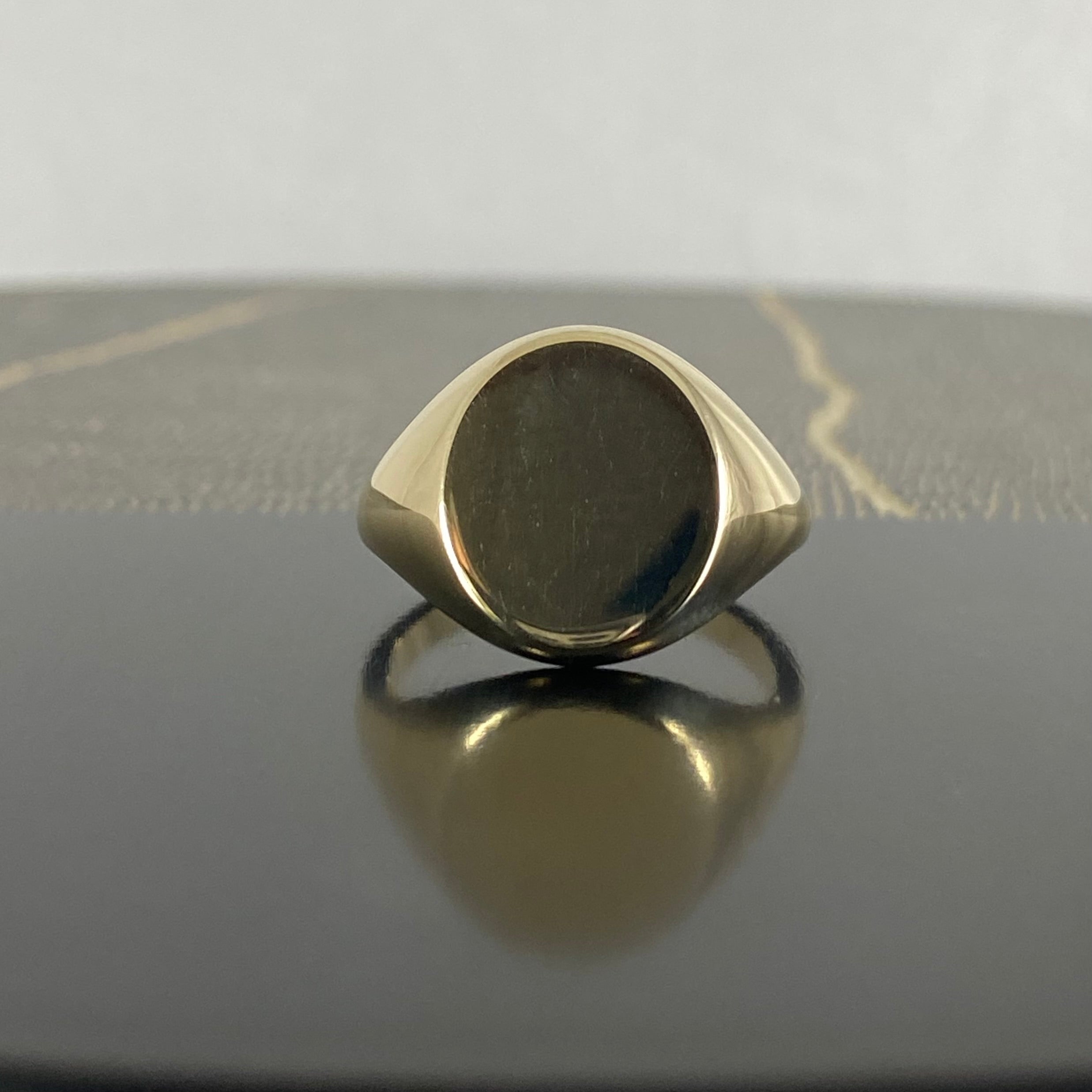 Classic Oval 14mm x 12mm - 9 Carat Yellow Gold Signet Ring