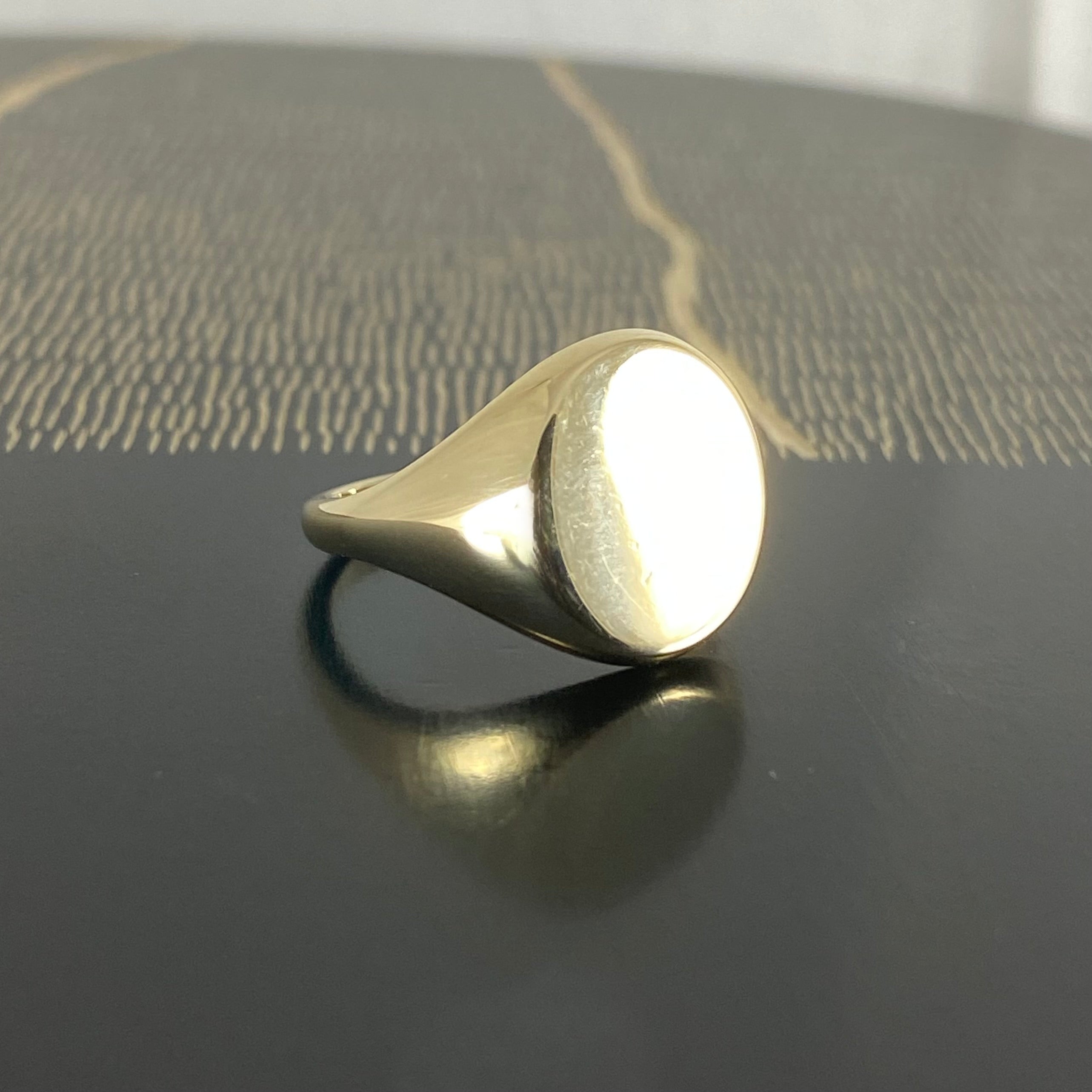 Classic Oval 14mm x 12mm - 9 Carat Yellow Gold Signet Ring
