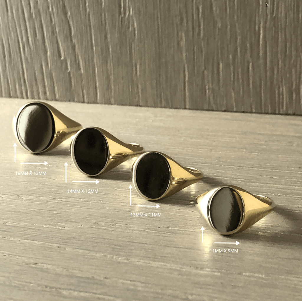 Classic Oval 16mm x 13mm - 9 Carat Yellow Gold Signet Ring