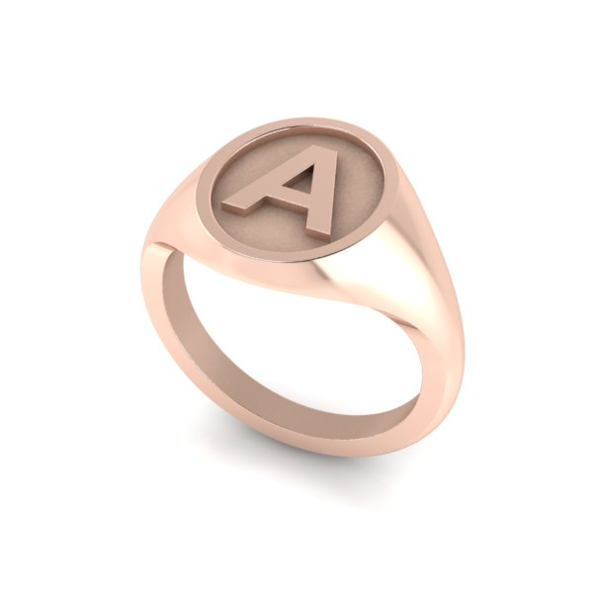 A - Alphabet Signet Ring A - Z -  9 Carat Rose Gold Signet Ring