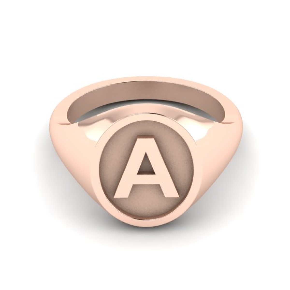 A - Alphabet Signet Ring A - Z -  9 Carat Rose Gold Signet Ring
