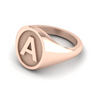 D - Z - Alphabet Signet Ring A - Z -  9 Carat Rose Gold Signet Ring