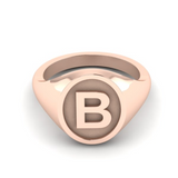 B - Alphabet Signet Ring A - Z -  9 Carat Rose Gold Signet Ring