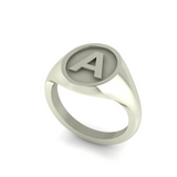 D - Z - Alphabet Signet Ring A - Z -  Sterling Silver Signet Ring