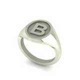 B - Alphabet Signet Ring A - Z -  Sterling Silver Signet Ring