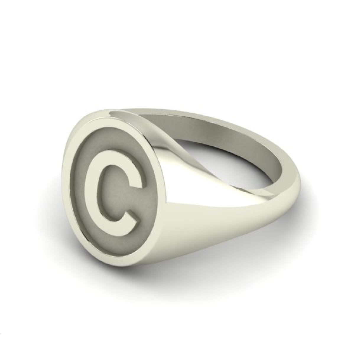 C - Alphabet Signet Ring A - Z -  Sterling Silver Signet Ring