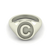 C - Alphabet Signet Ring A - Z -  Sterling Silver Signet Ring