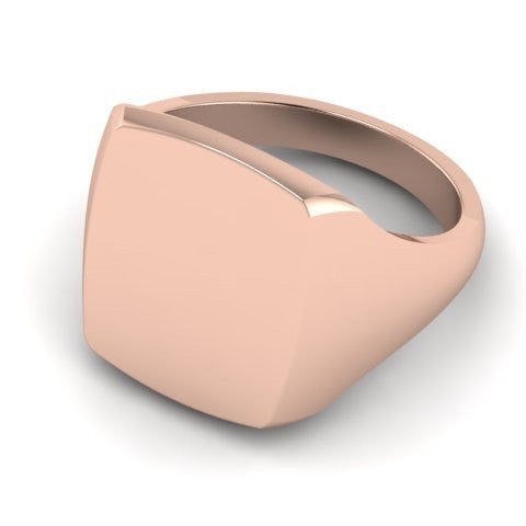 cushion signet ring 9 carat rose gold 16mm x 13mm