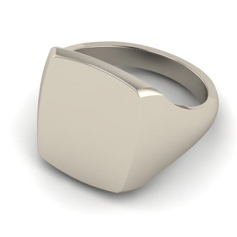 cushion signet ring sterling silver 16mm x 13mm