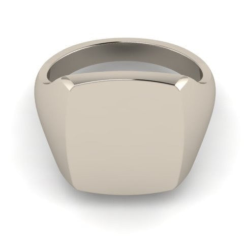 cushion signet ring sterling silver 14mm x 12mm