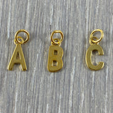 Tiny A to Z Gold Pendant / Charm
