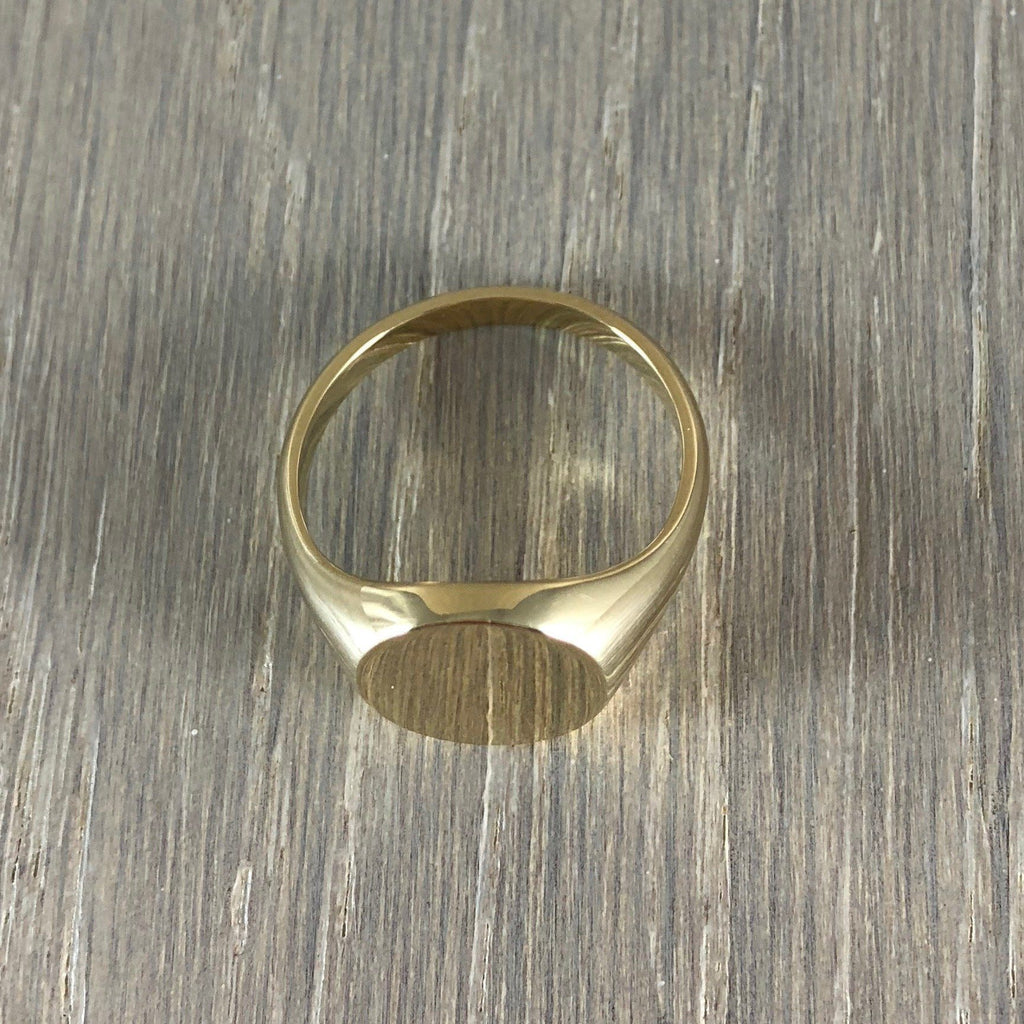 Classic Oval 14mm x 12mm - 9 Carat Yellow Gold Signet Ring