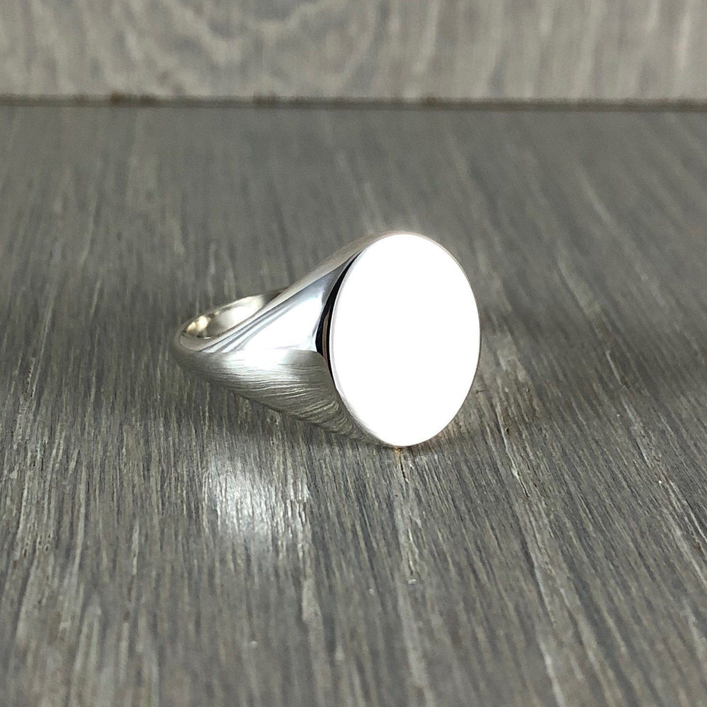 Classic Oval 13mm x 11mm - Sterling Silver Signet Ring