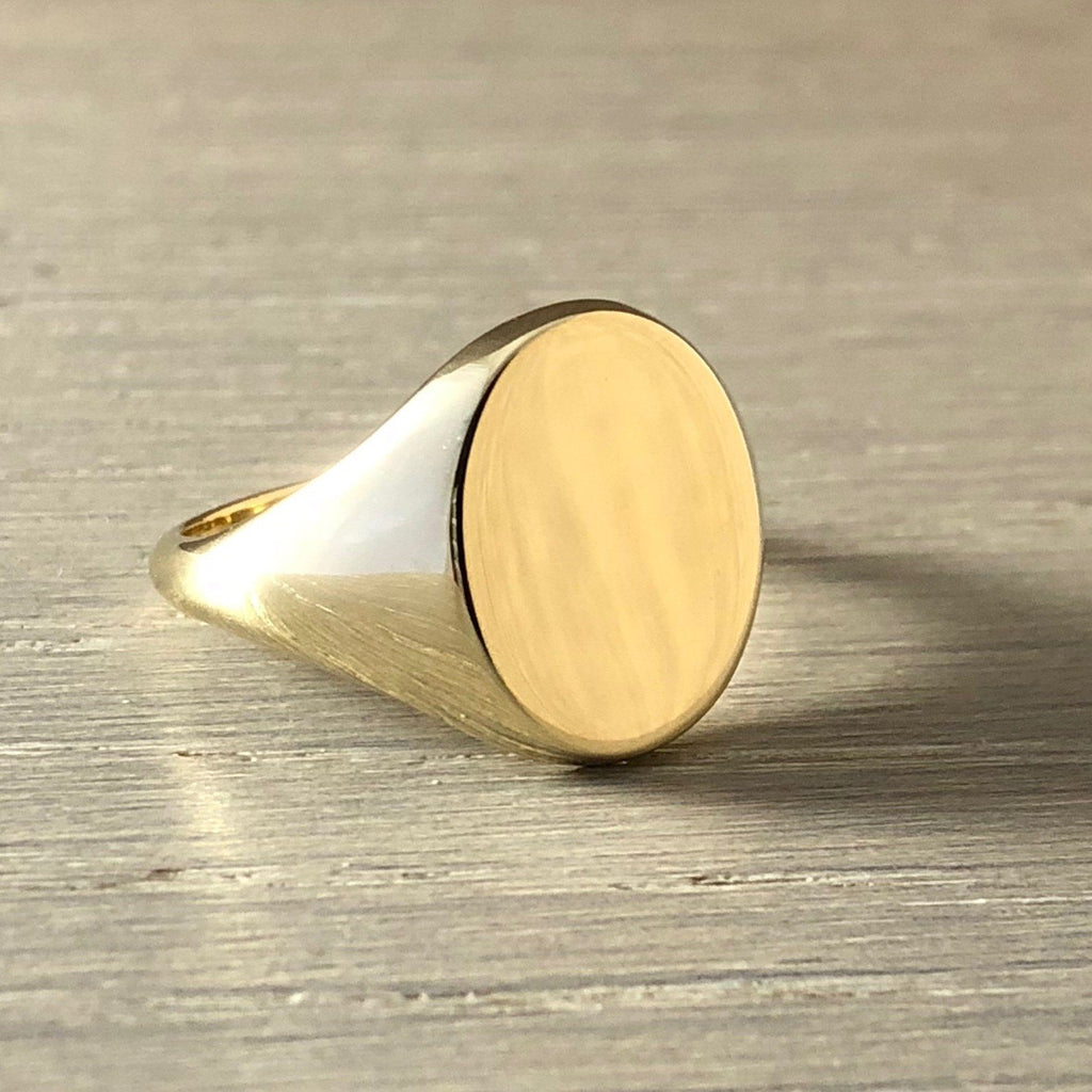 Classic Oval 16mm x 13mm - 9 Carat Yellow Gold Signet Ring