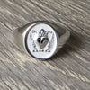 heart and crown signet ring