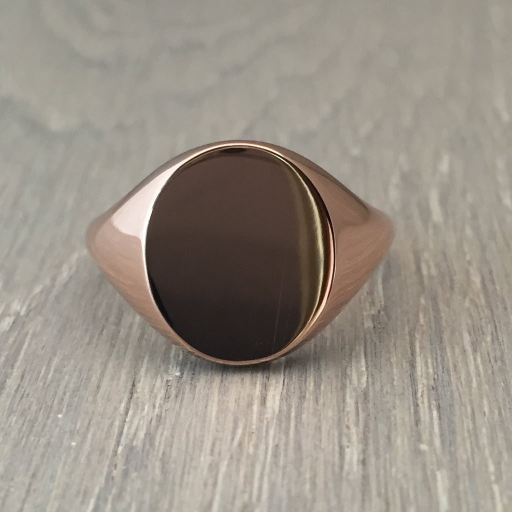 Mens rose gold signet ring discount