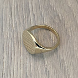 landscape oval signet ring 9 carat yellow gold 15mm x 12mm