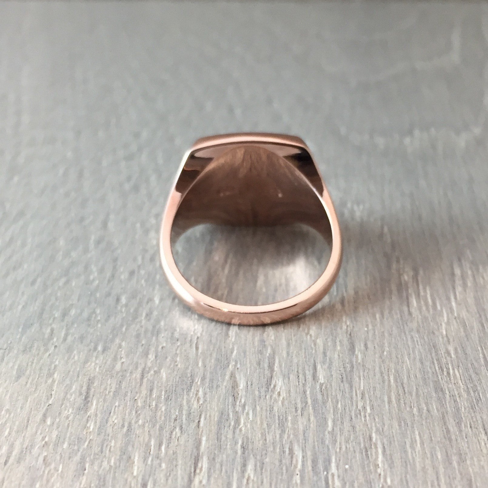 cushion signet ring rose gold