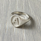 Letter A silver ring