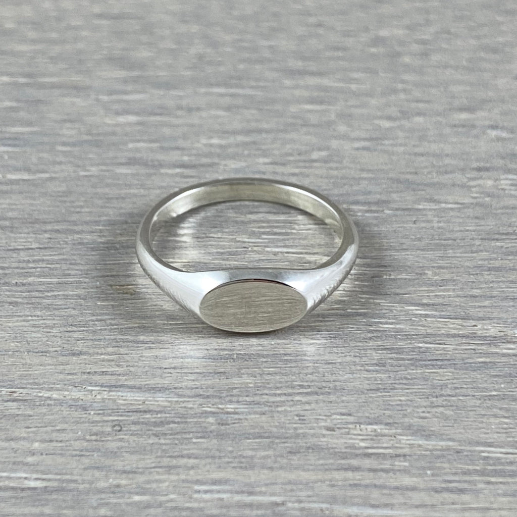 Sterling Silver Round Wide Signet Ring