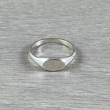 Small Landscape Oval 8mm x 5.5mm - Sterling Silver Signet Ring