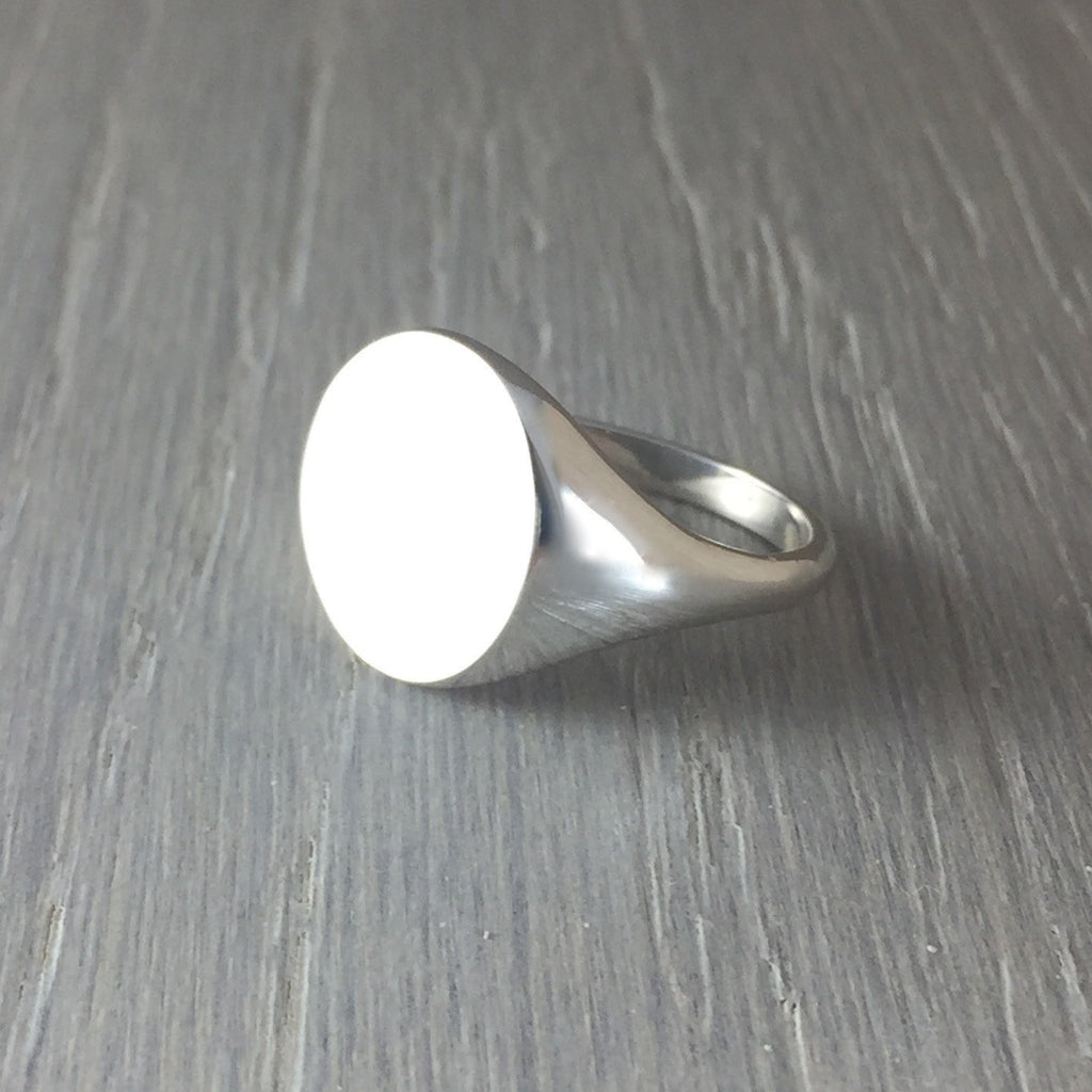 sterling silver 13mm round signet ring