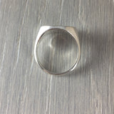 sterling silver 15mm x 12mm landscape oval signet ring