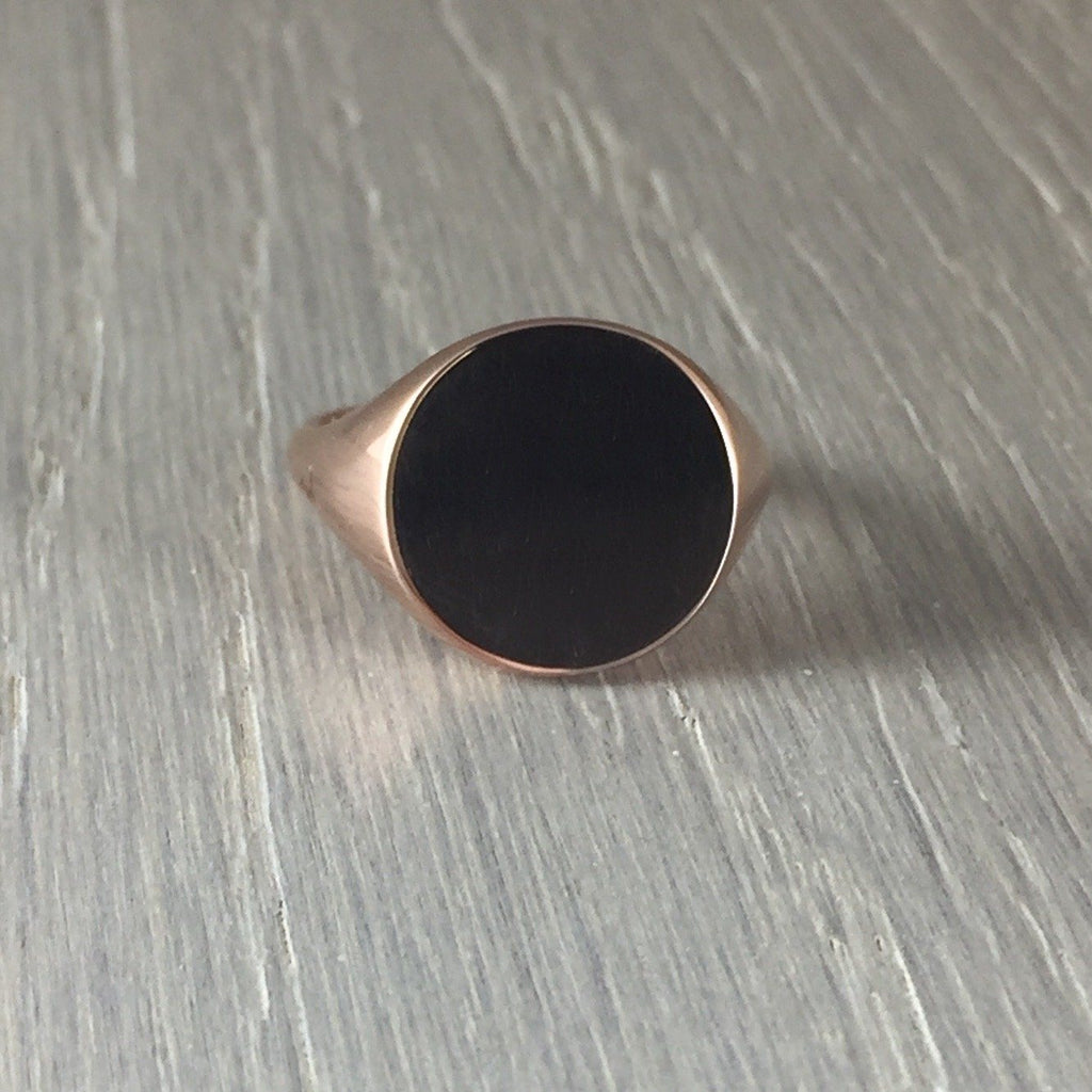 Round 11mm - 9 Carat Rose Gold Signet Ring