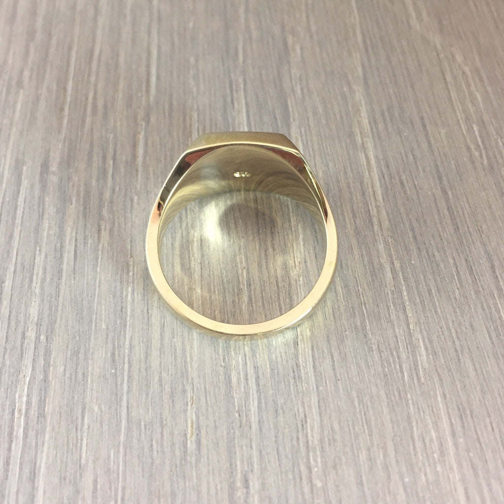 Cushion 12mm x 10mm - 9 Carat Yellow Gold Signet Ring