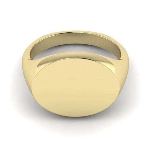 landscape oval signet ring 9 carat yellow gold 12mm x 10mm