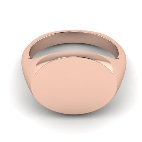 Landscape Oval 12mm x 10mm - 9 Carat Rose Gold Signet Ring