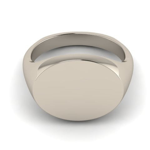 Landscape Oval 12mm x 10mm - Sterling Silver Signet Ring