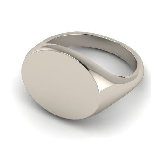 Landscape Oval 12mm x 10mm - Sterling Silver Signet Ring