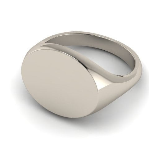 Landscape Oval 15mm x 12mm Sterling Silver Signet Ring