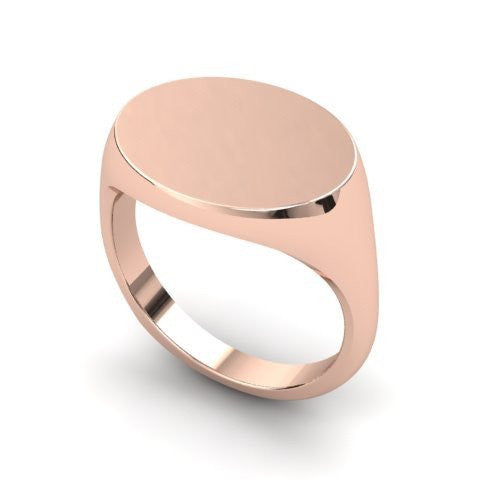 landscape oval signet ring 9 carat rose gold 12mm x 10mm