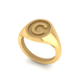 C - Alphabet Signet Ring A - Z -  9 Carat Yellow Gold Signet Ring
