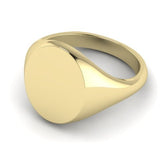 oval signet ring 9 carat yellow gold 13mm x 11mm