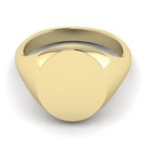 oval signet ring 9 carat yellow gold 14mm x 12mm