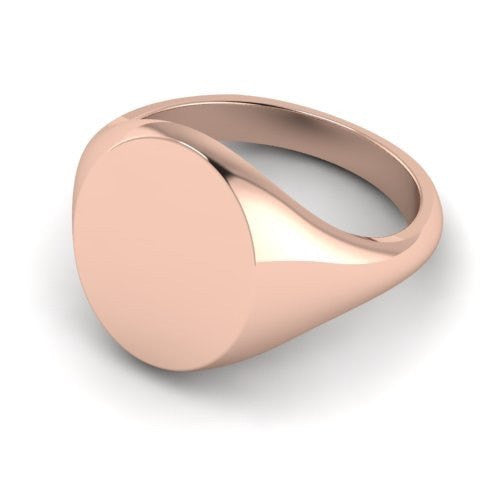 signet ring rose gold 11mm x 9mm oval